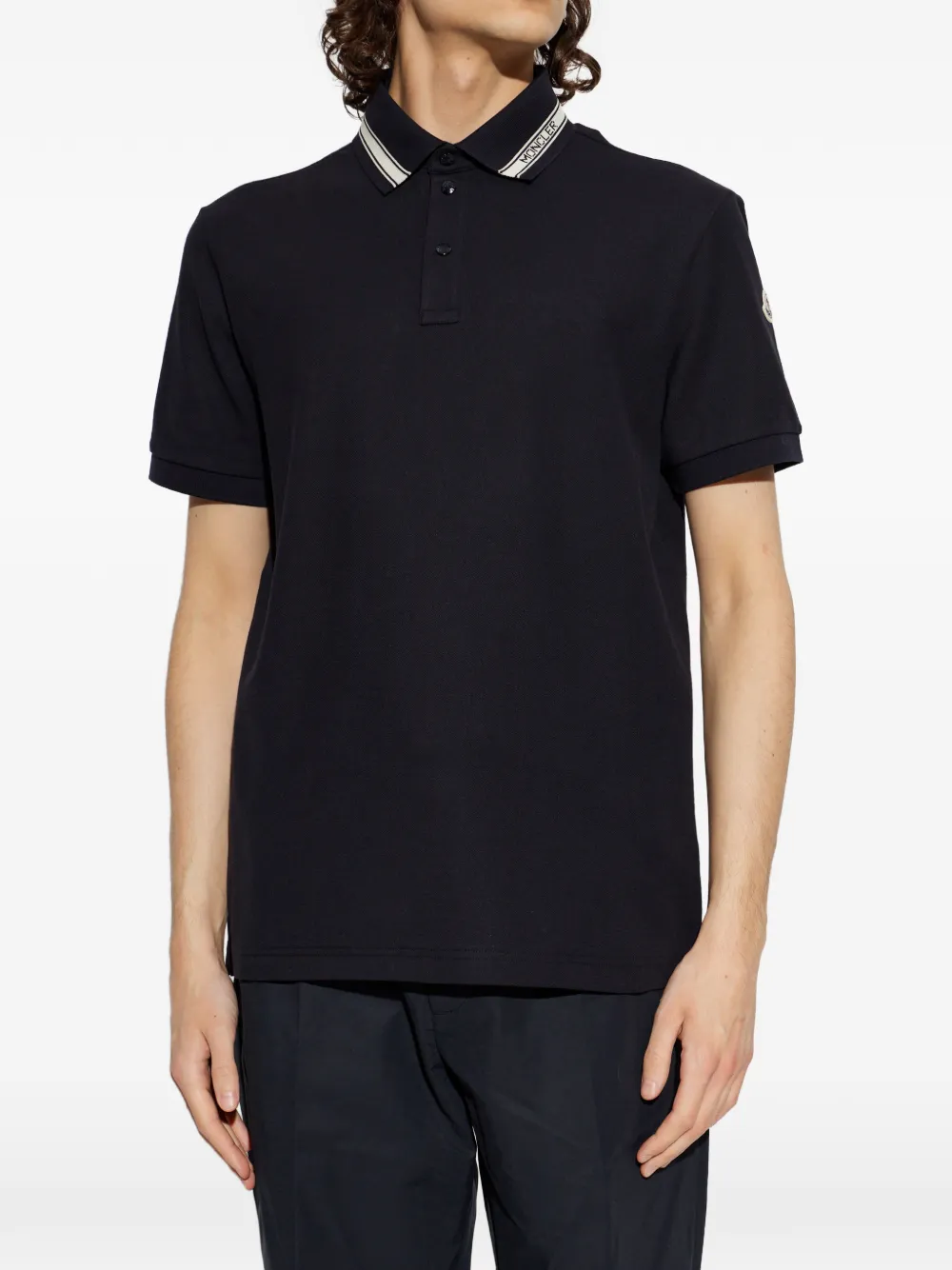 Moncler Poloshirt met kraag afwerking Blauw
