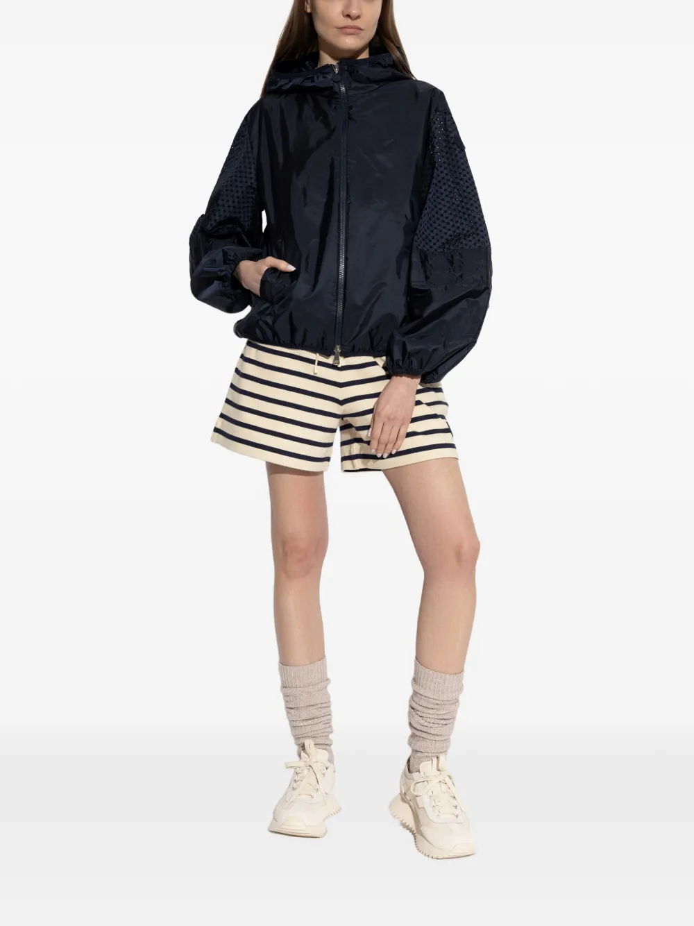  Moncler Hooded Perforated Jacket - Blue 