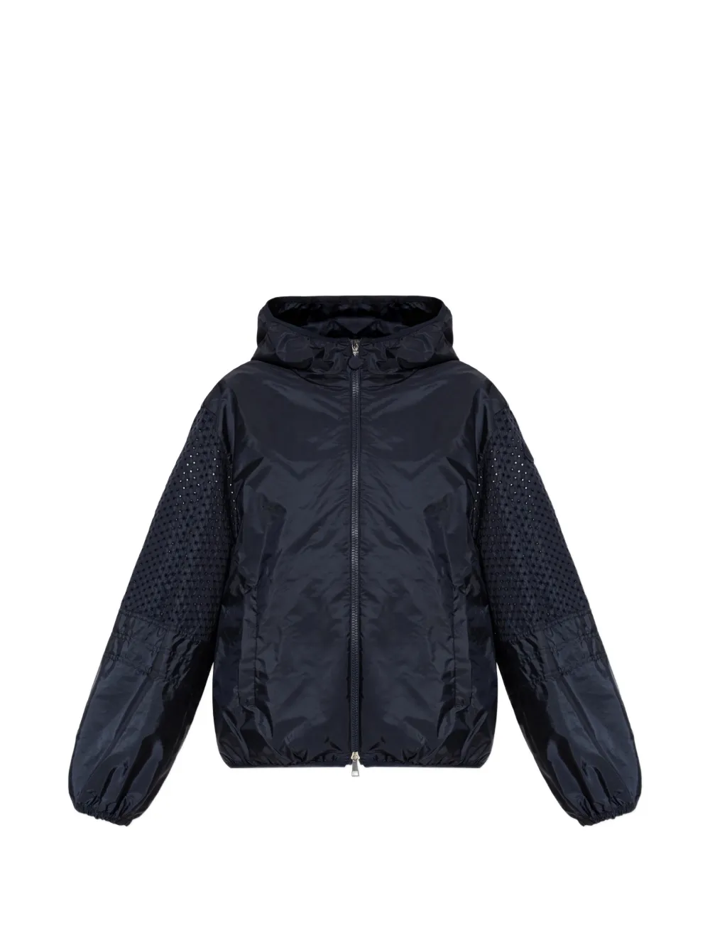 Moncler hooded perforated jacket - Blu