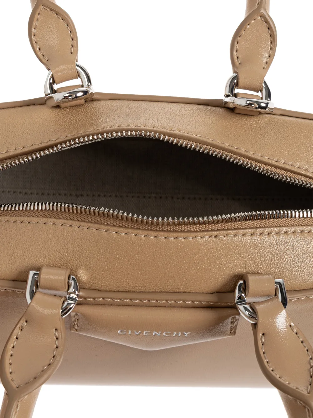 Givenchy Antigona East-West Box leren mini-tas Beige