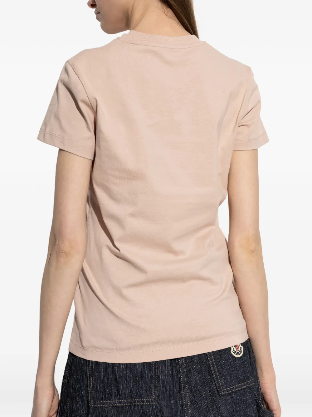 Moncler T-shirt met logo-applicatie Roze
