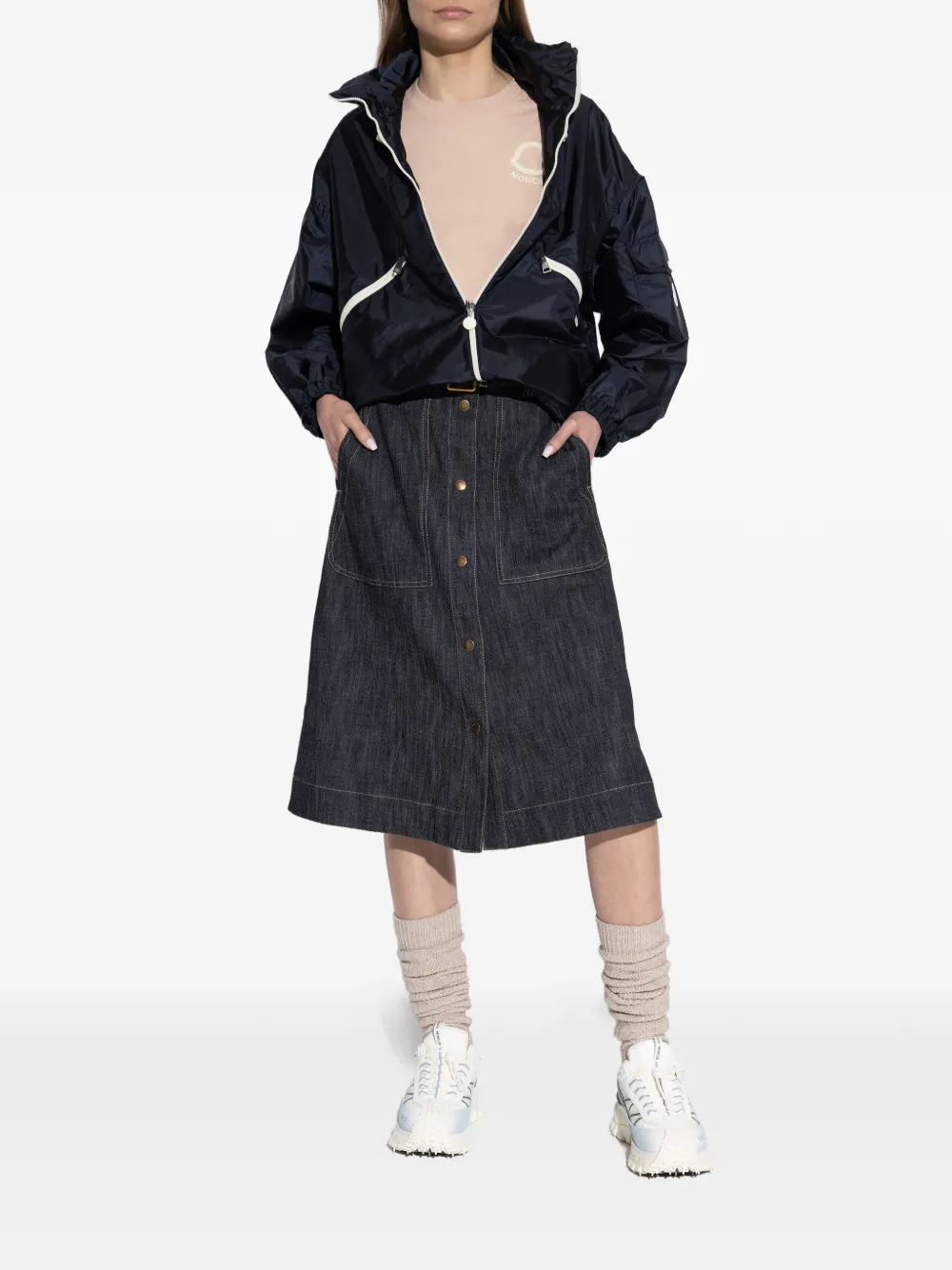 Moncler T-shirt met logo-applicatie Roze