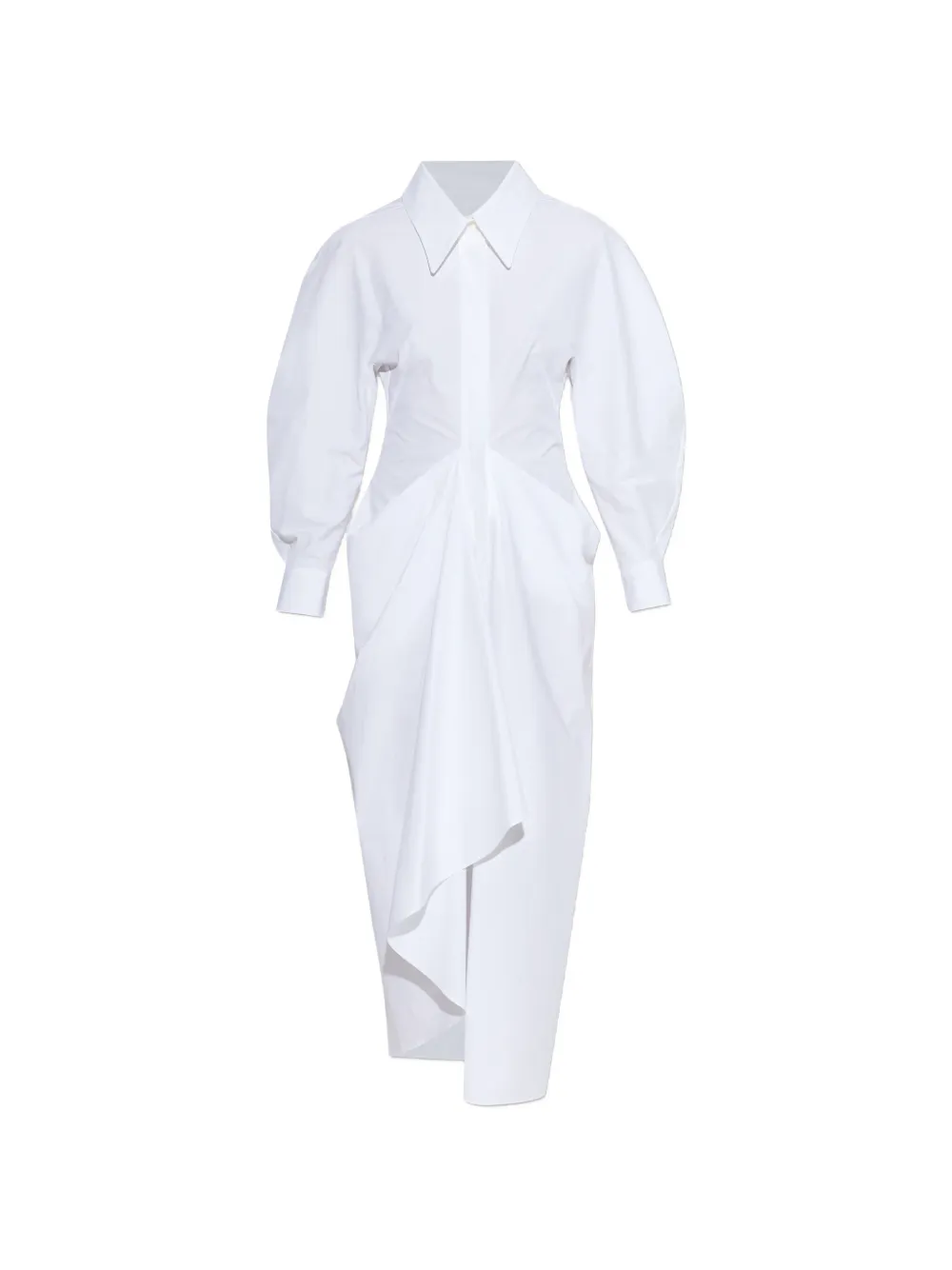 Givenchy Gedrapeerde poplin jurk Wit