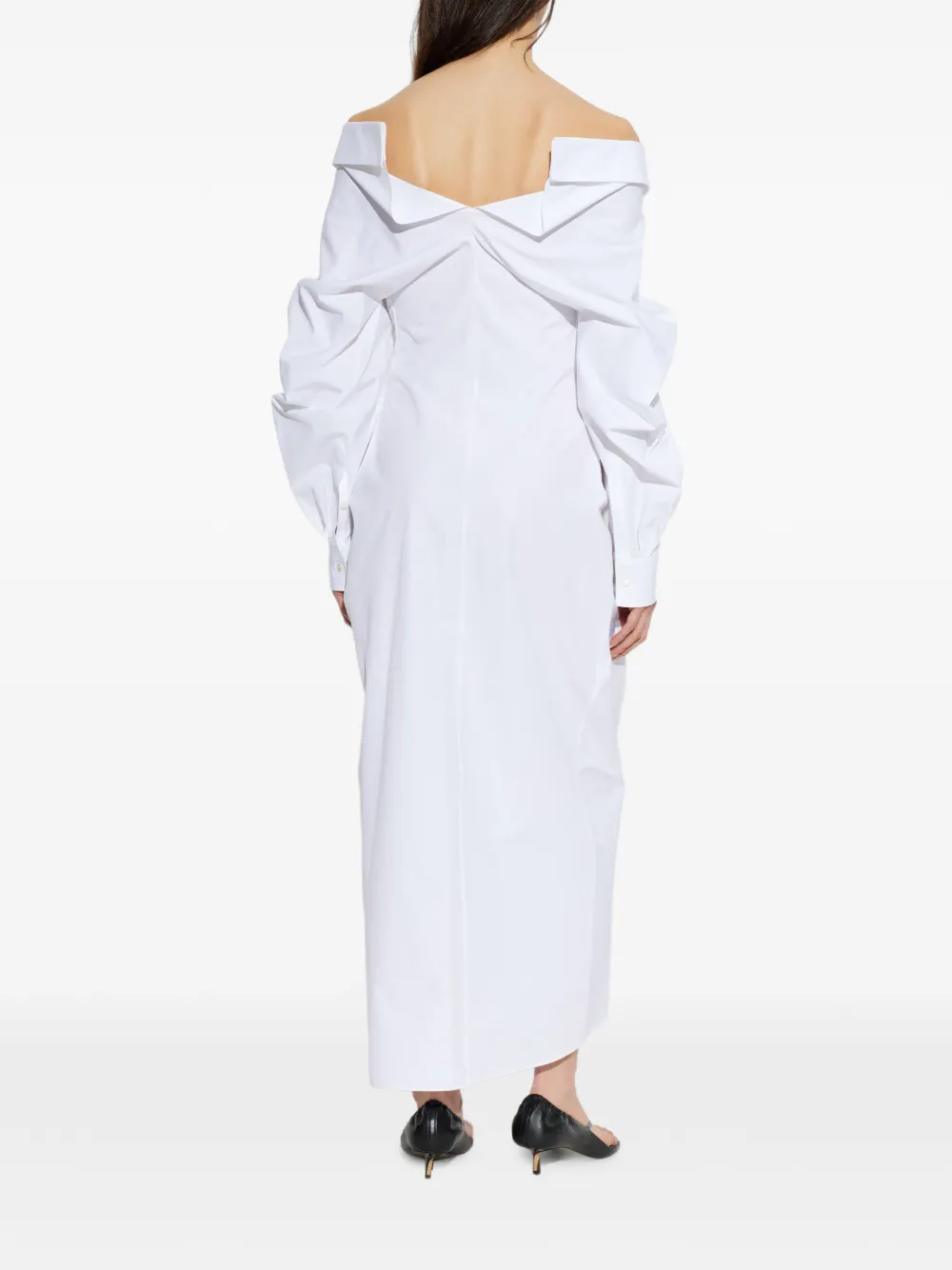 Givenchy Draped Poplin Dress - White 