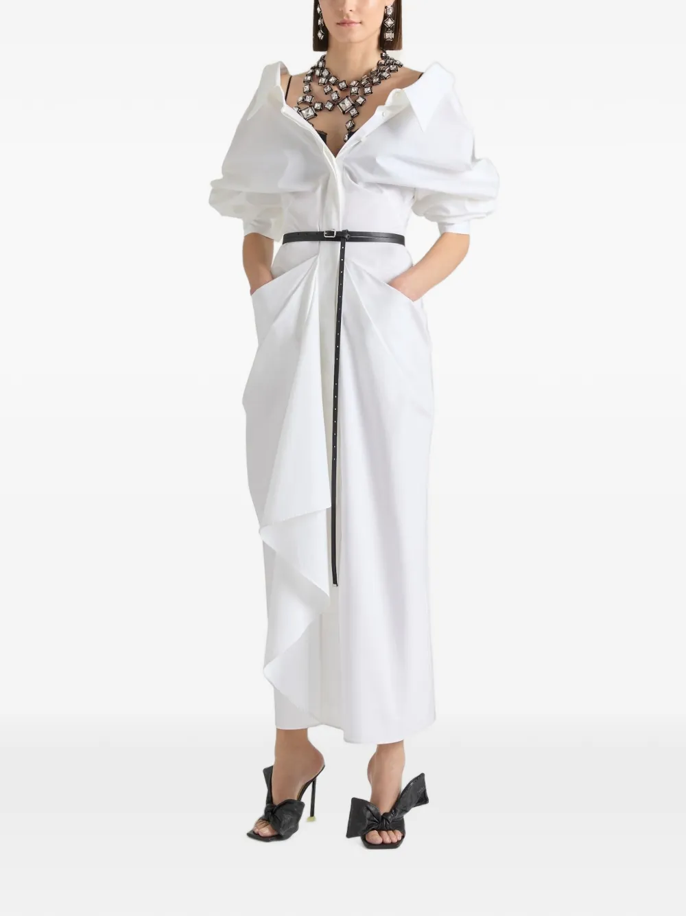 Givenchy draped poplin dress - Bianco