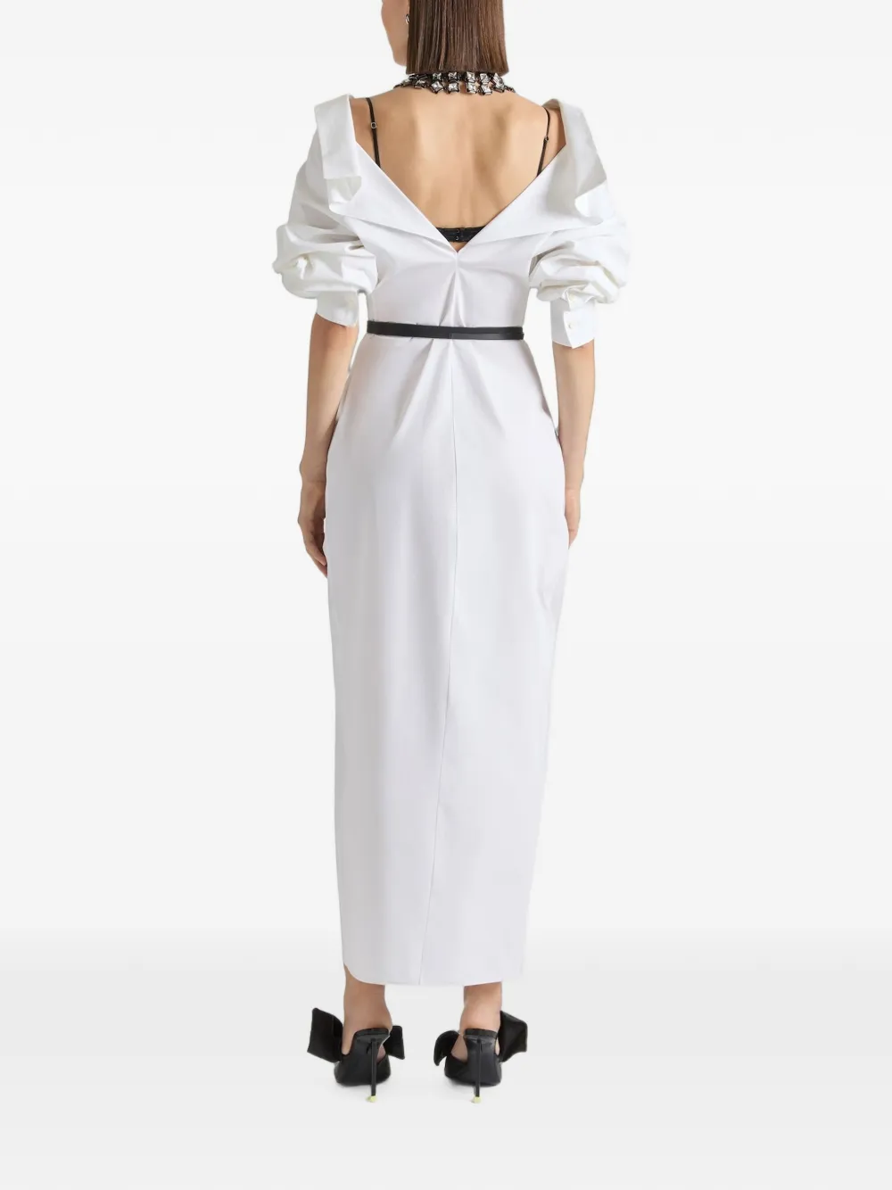 Givenchy Slashed popeline maxi-blousejurk Wit
