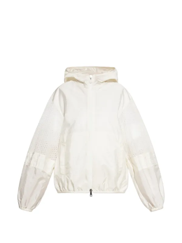 c*i様 雑誌掲載MONCLER フード付きジャケット ホワイト Moncler Zelkova フーデッドジャケット | ニュートラル | FARFETCH JP