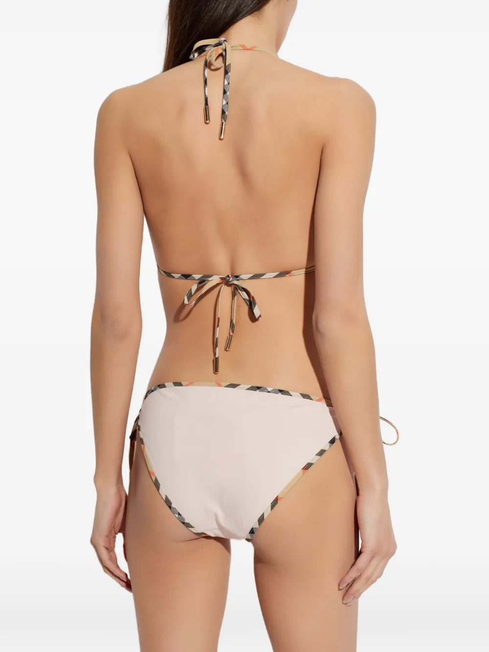  Burberry Check-trim Bikini Bottoms - Neutrals 