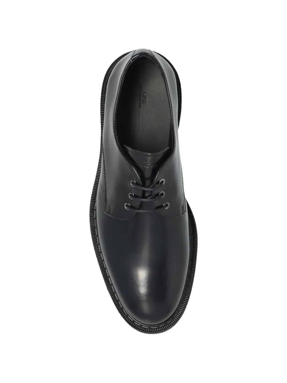 A.P.C. Leren derby schoenen met glanzend effect Zwart