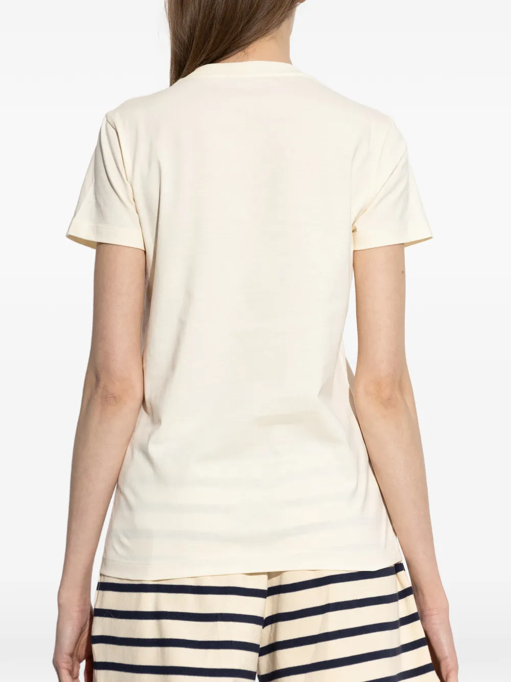 Moncler T-shirt met logodetail Beige