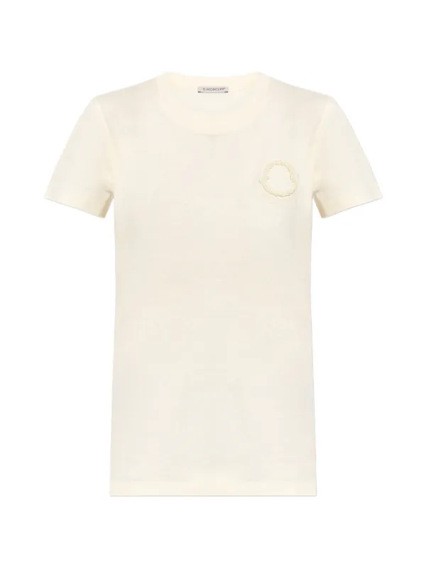 Moncler Logo-detail T-shirt in Neutrals