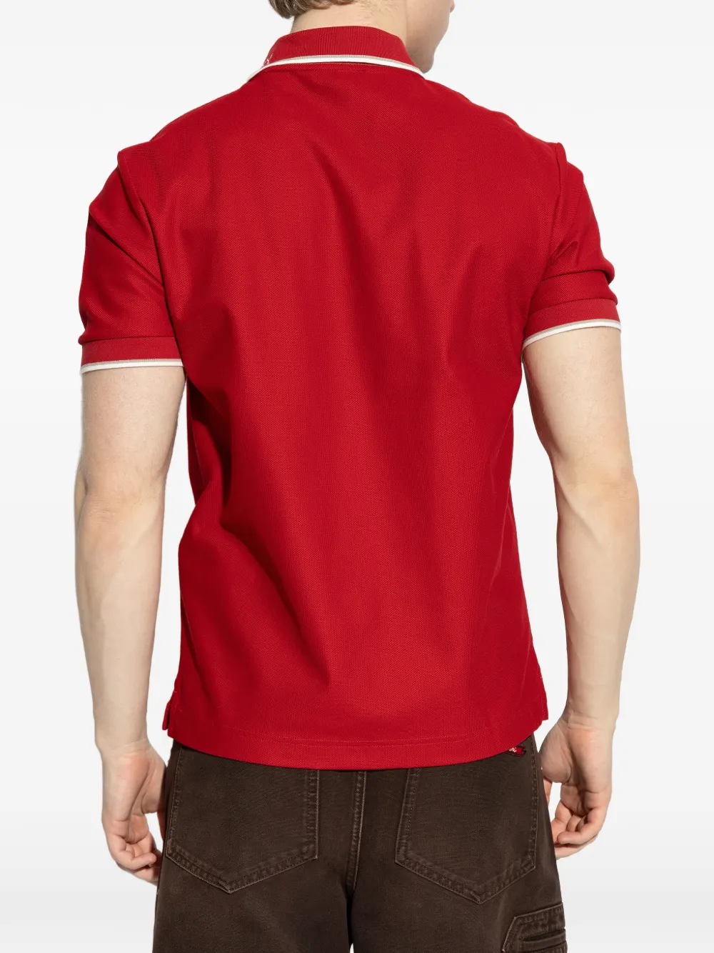 Burberry Poloshirt met geborduurd logo en afwerking Rood