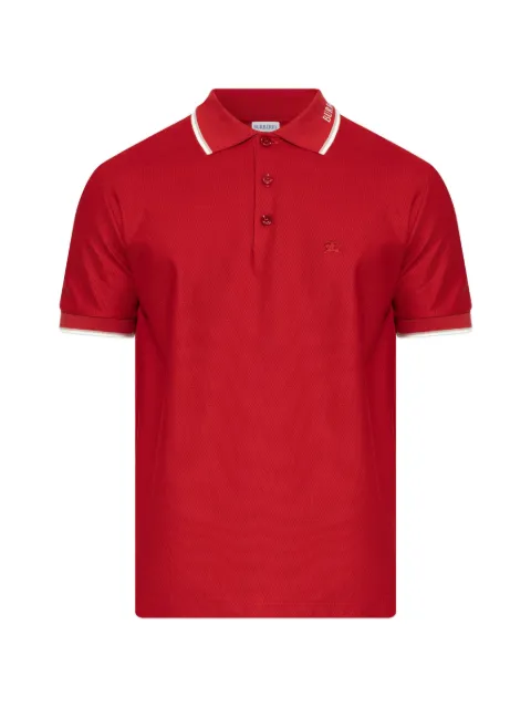 Burberry logo-embroidered trim-detail polo shirt