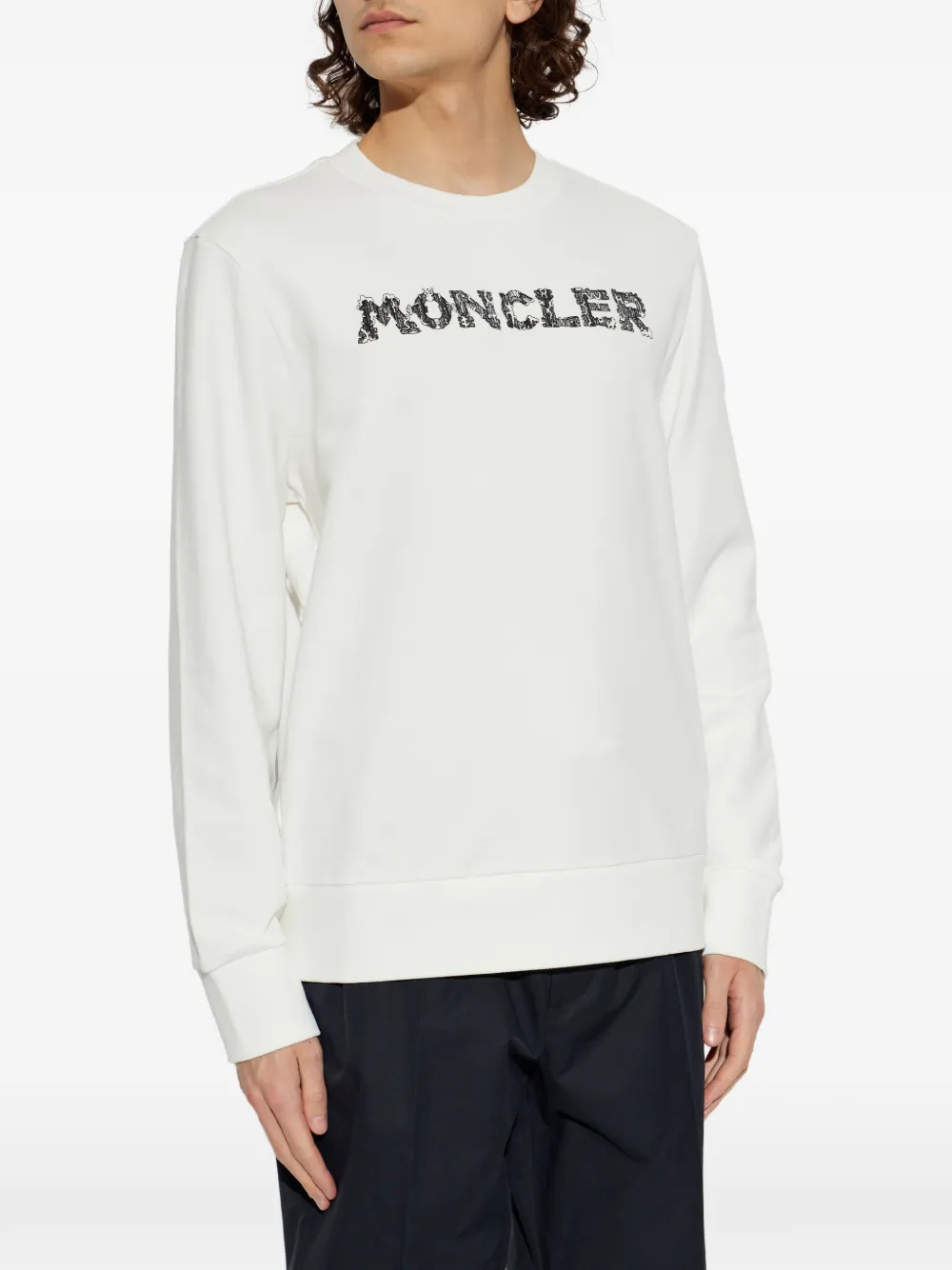 Moncler Sweater met logoprint Wit