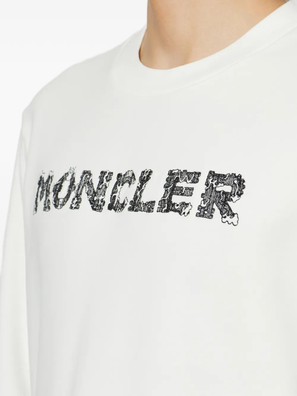 Moncler Sweater met logoprint Wit