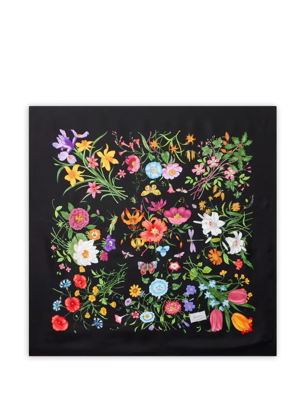 Floral-Print Silk Scarf