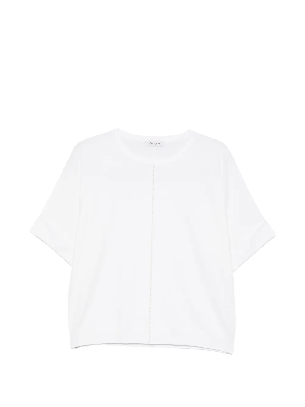 Kangra stitch detail T-shirt - Bianco