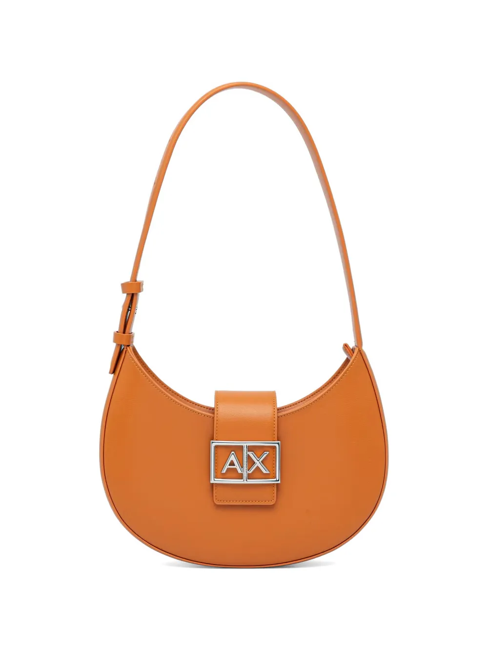 Armani Exchange logo-plaque curved tote bag - Arancione