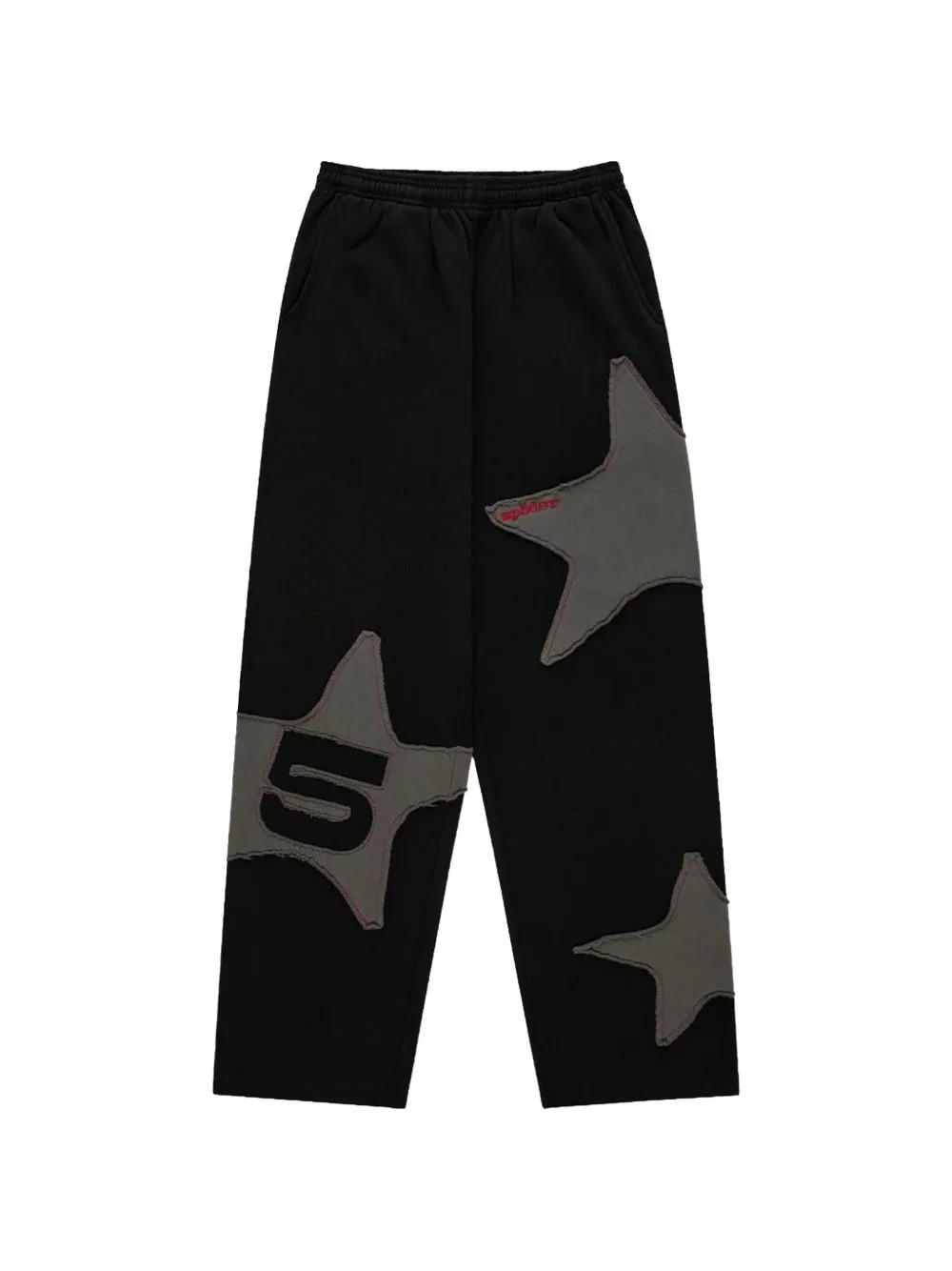 SP5DER star-motif wide-leg track pants - Nero