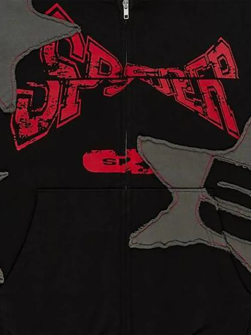 SP5DER Big Star hoodie met rits Zwart