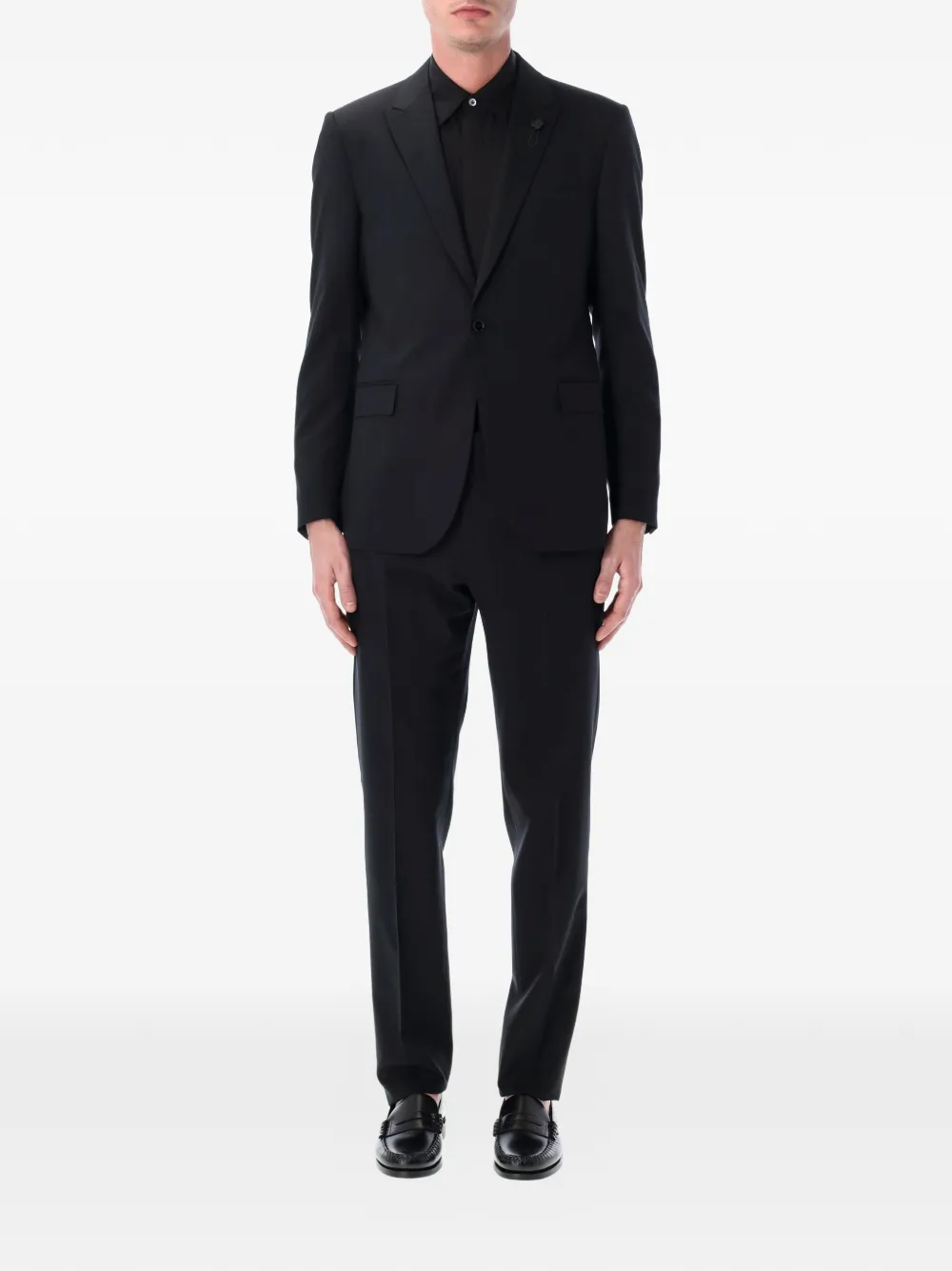 Lardini lapel pin suit - Nero