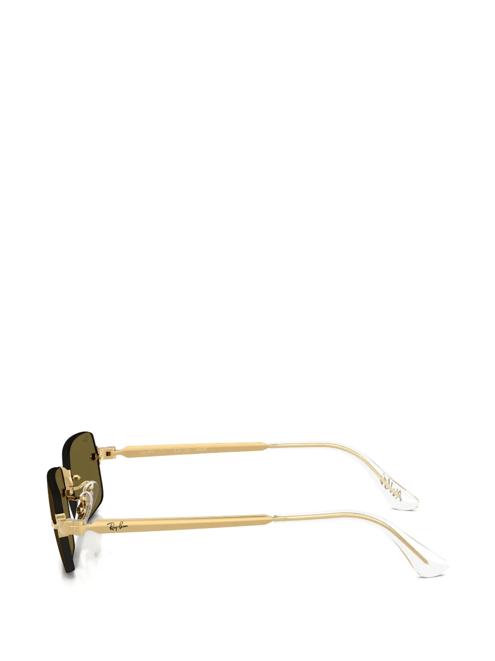 Ray-Ban Zonnebril met rechthoekig montuur Goud