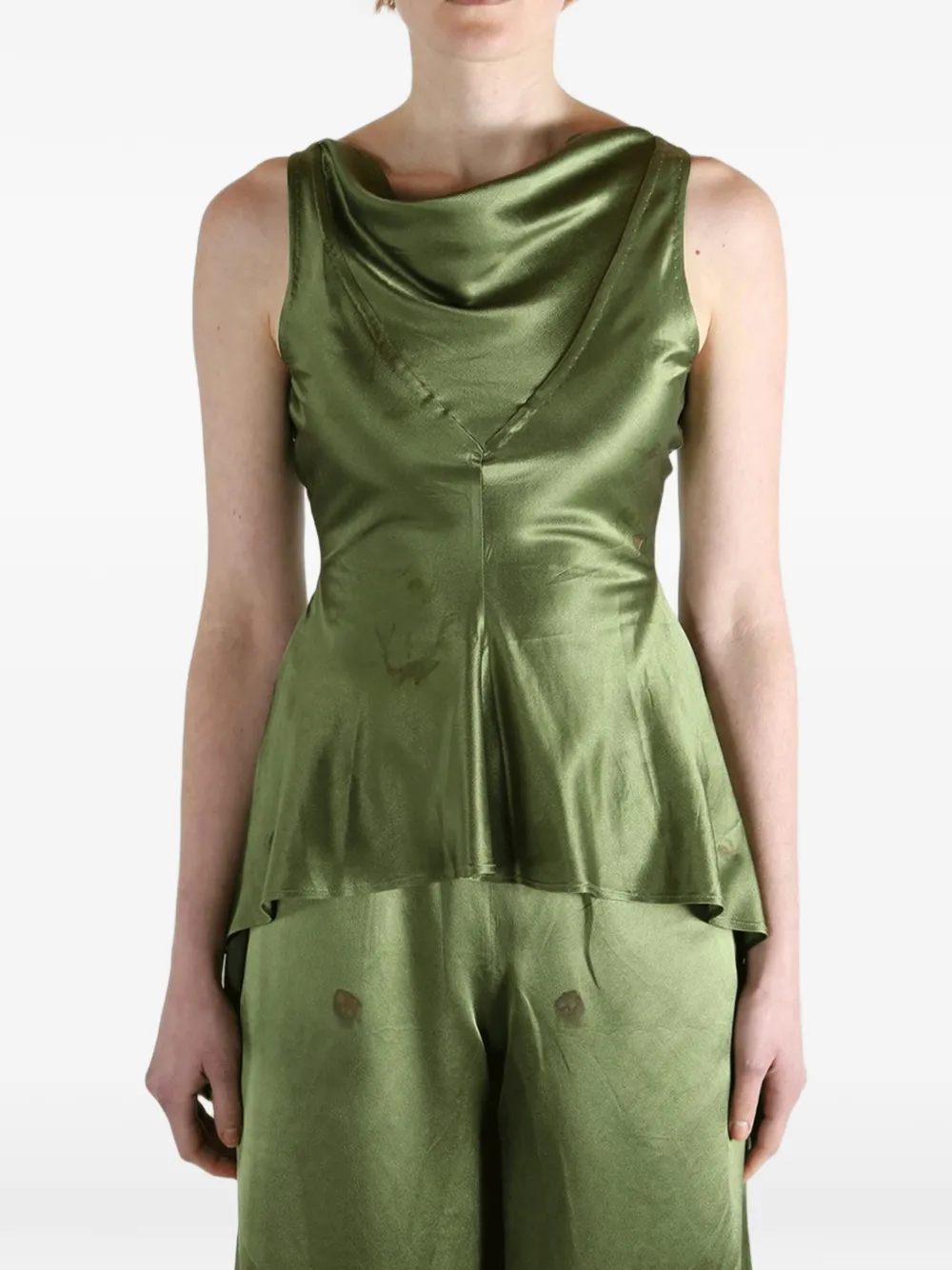  Mutedance Floral-jacquard Top - Green 