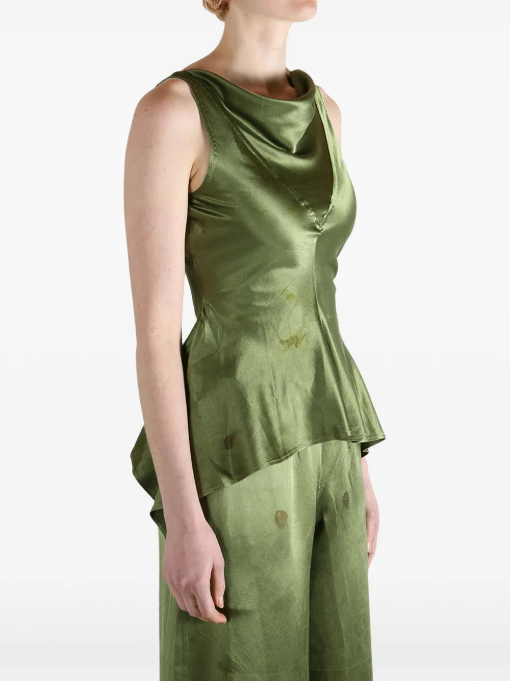  Mutedance Floral-jacquard Top - Green 