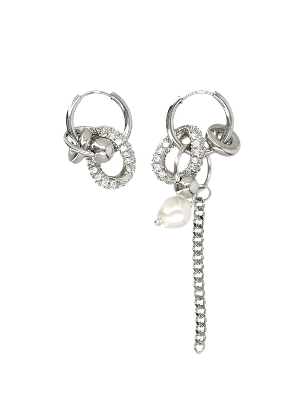 Justine Clenquet chain detail earrings - Argento