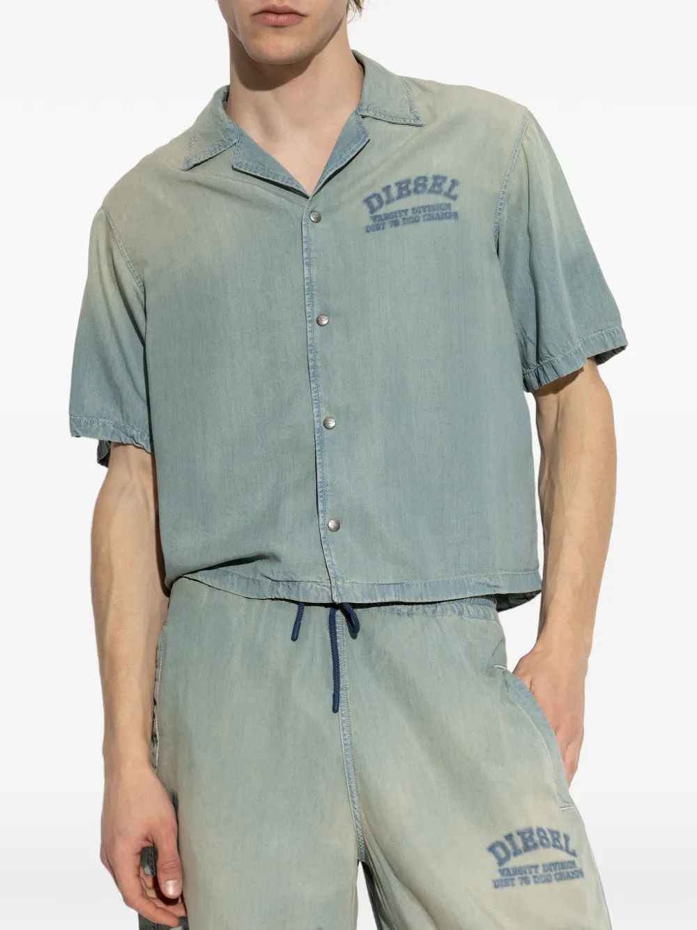 Diesel overhemd met korte mouwen Blauw