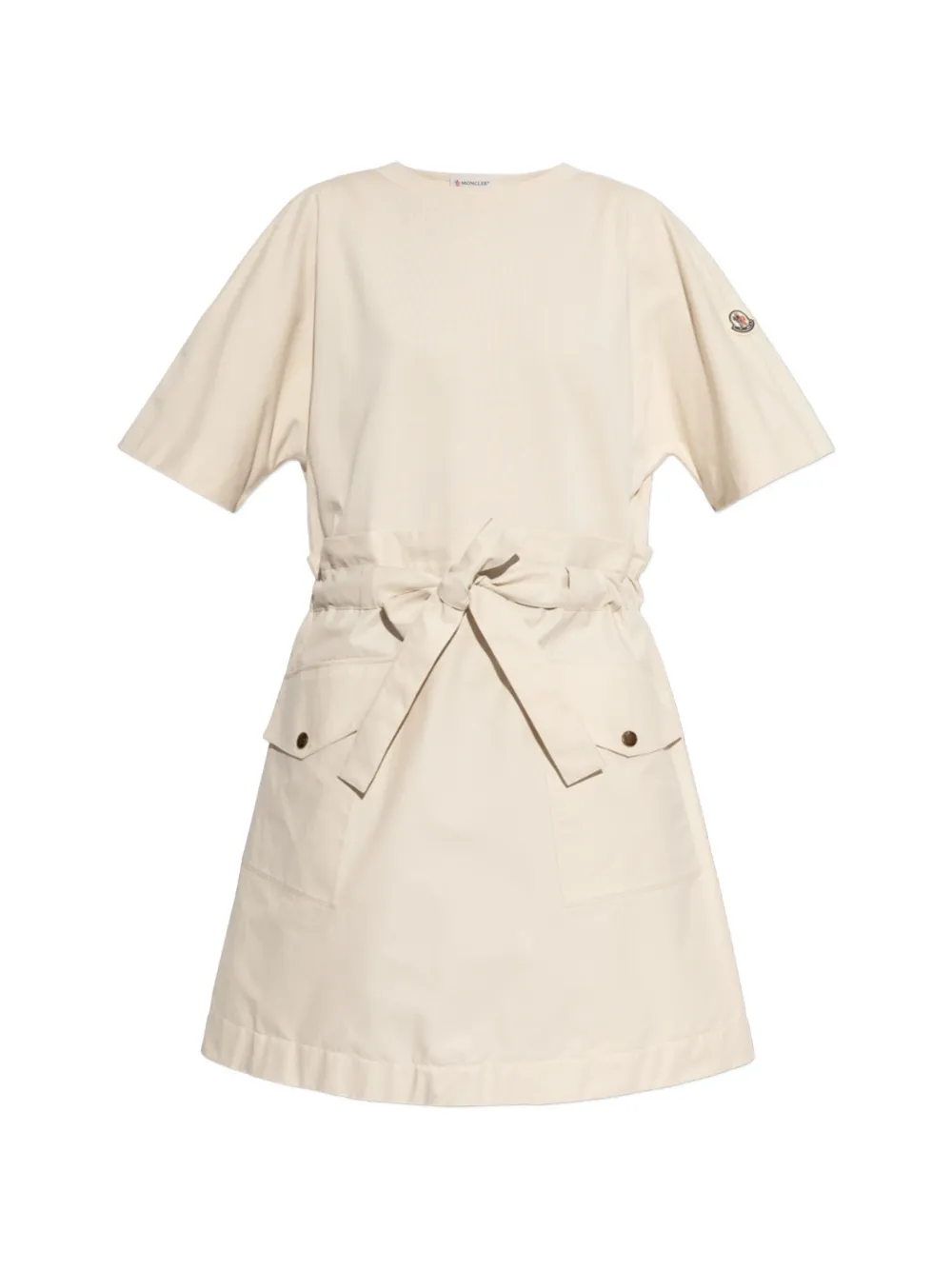 Moncler belted cotton mini dress - Toni neutri