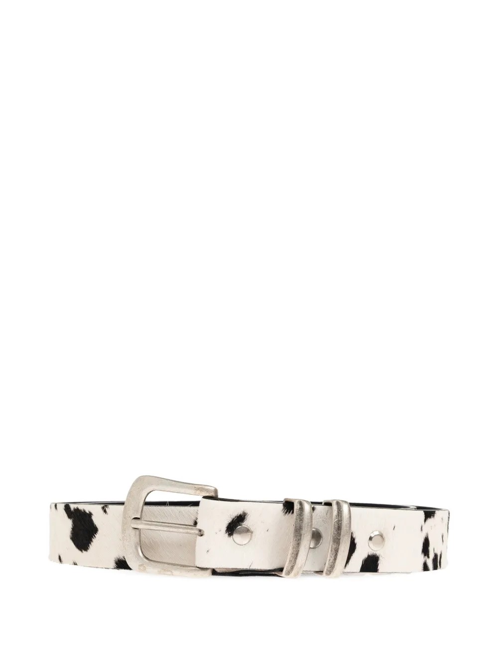 Represent cow print buckle belt - Bianco