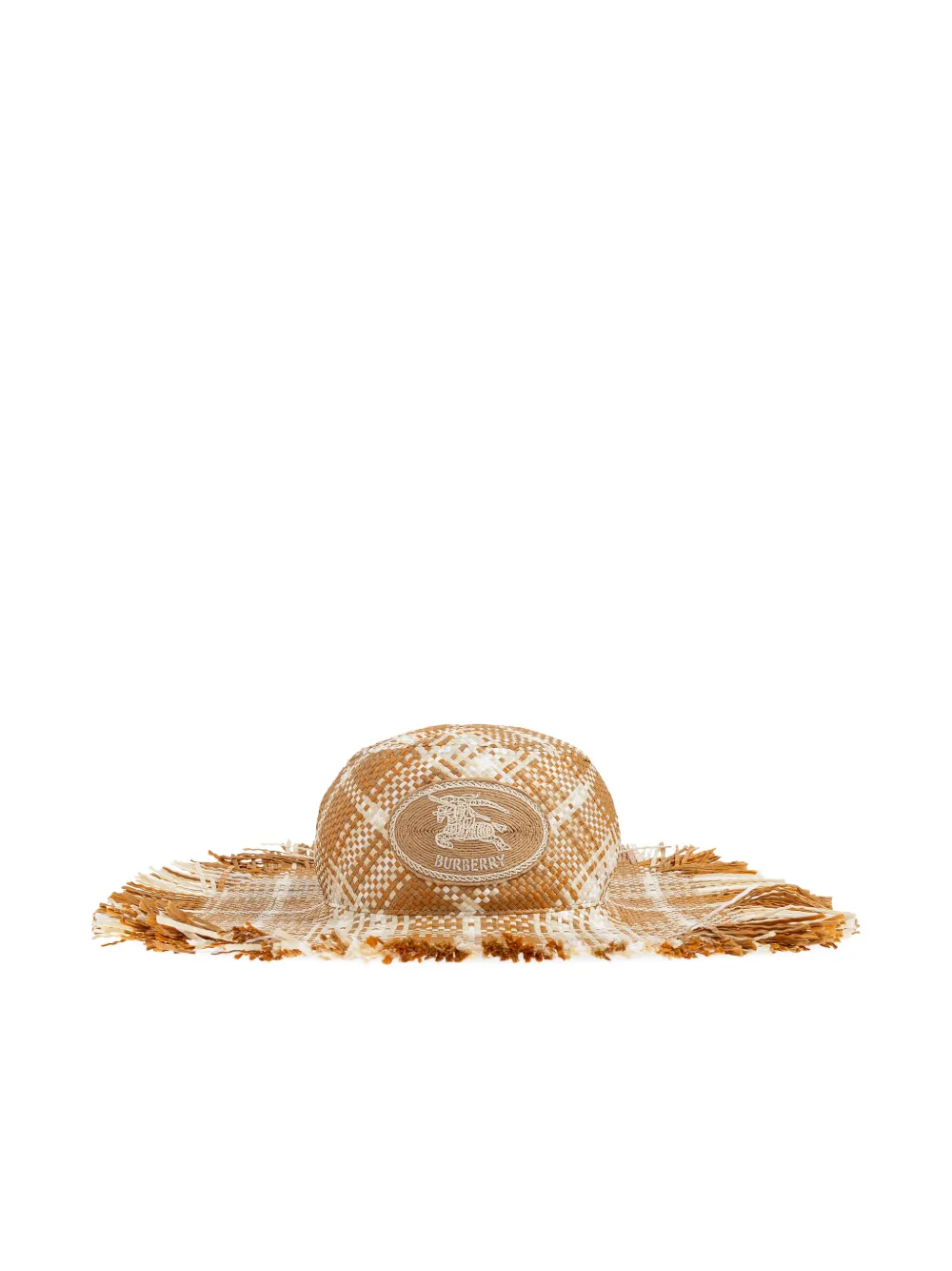 Burberry Knight Stamp fringed-details sun hat - Toni neutri