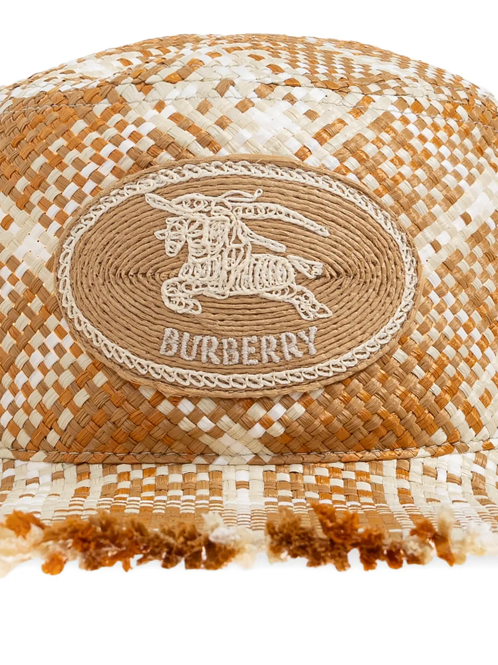  Burberry Knight Stamp Fringed-details Sun Hat - Neutrals 