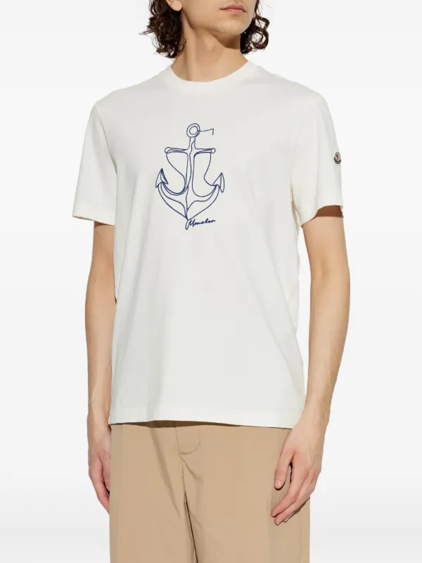 Moncler Anchor Print T-shirt | Neutrals | FARFETCH JO