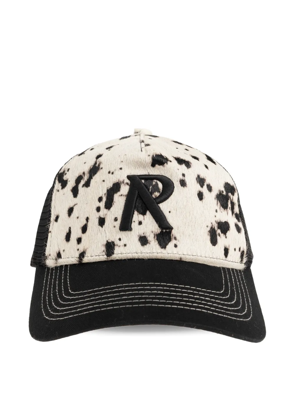 Represent cow-print baseball cap - Nero