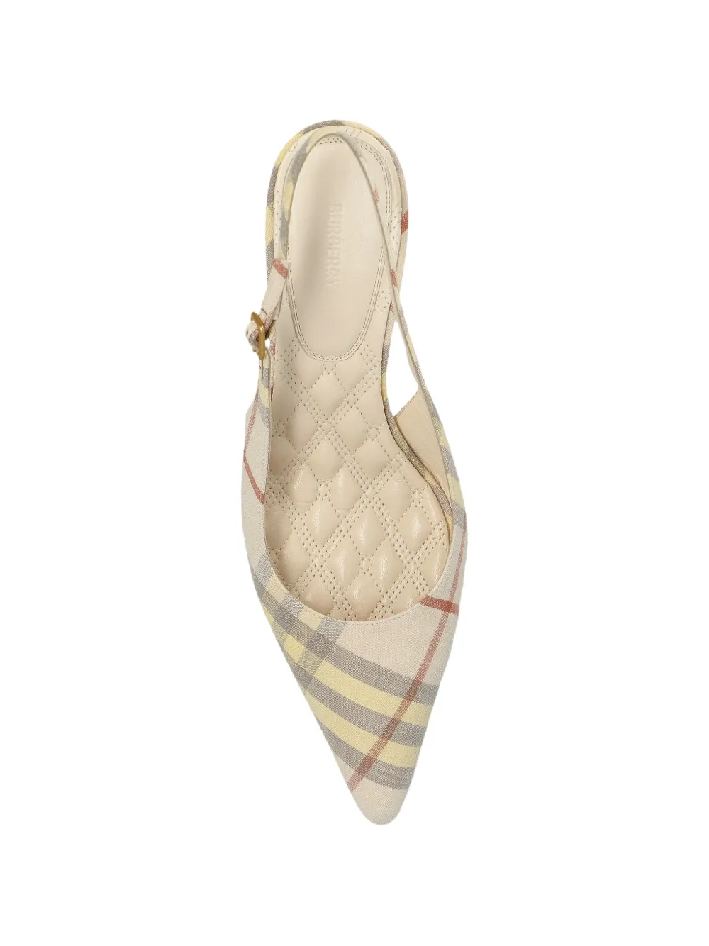 Burberry Geruite slingback pumps met hak Beige