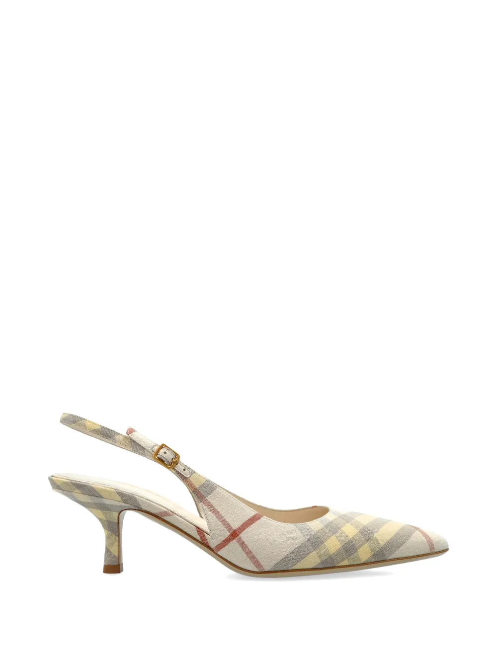 Burberry Geruite slingback pumps met hak Beige