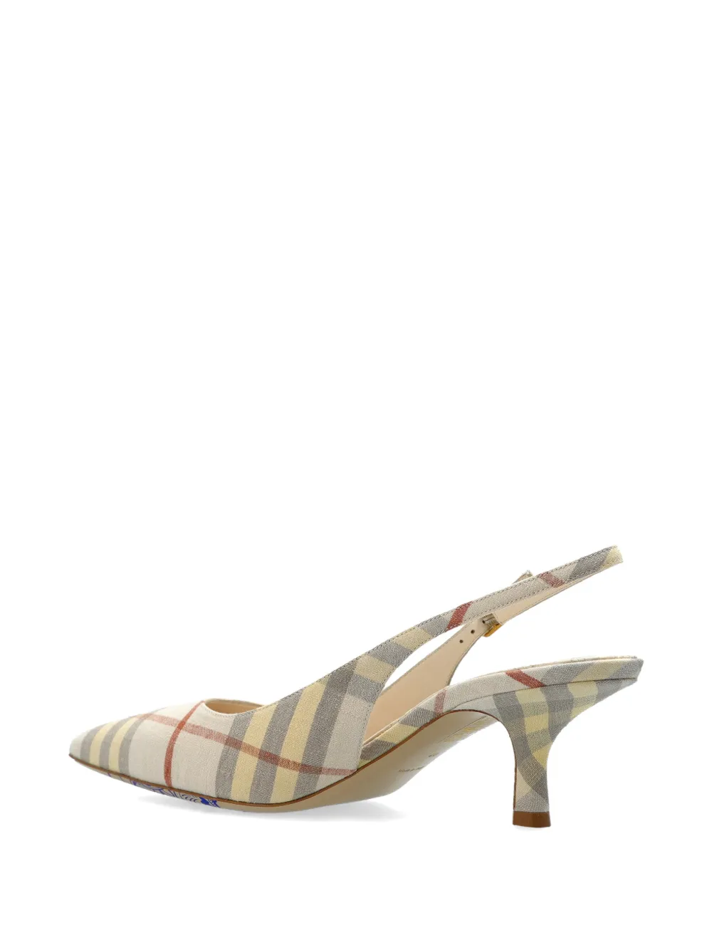 Burberry Geruite slingback pumps met hak Beige
