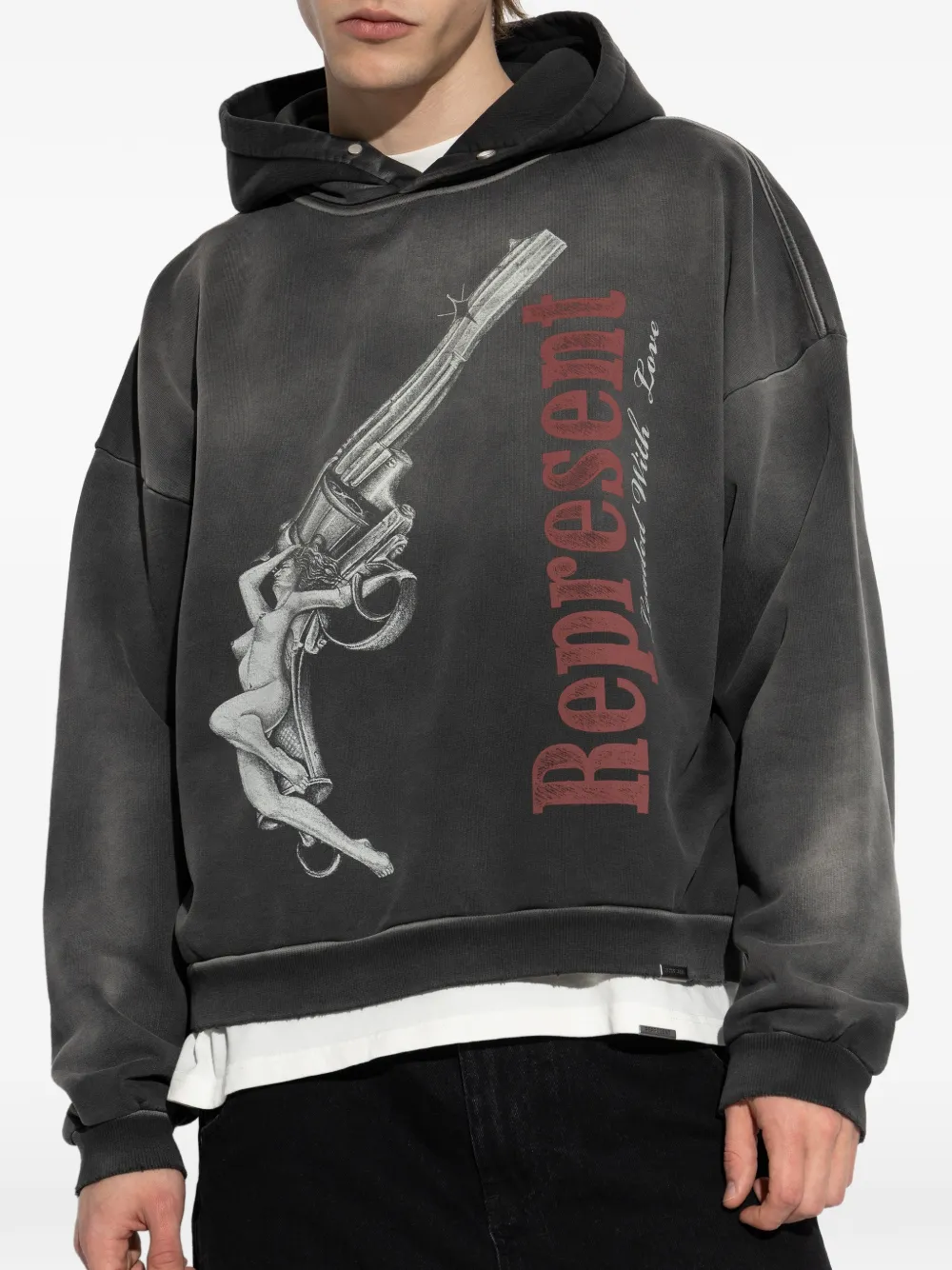 Represent Hoodie met print Grijs