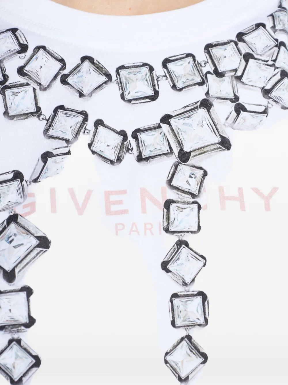 Givenchy Gedeconstrueerd T-shirt met kristalprint Wit
