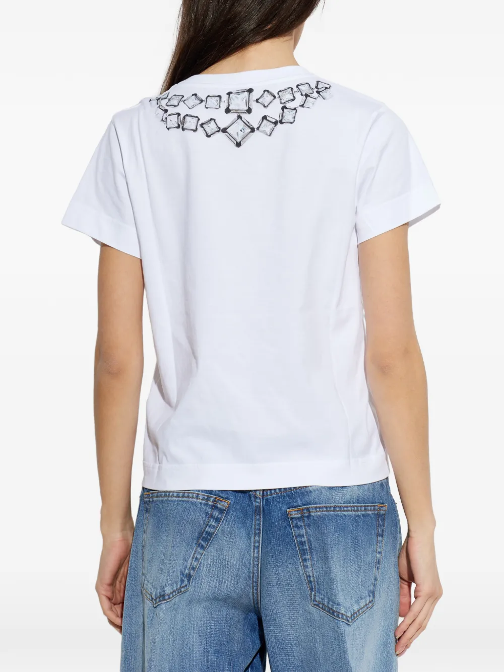 Givenchy Gedeconstrueerd T-shirt met kristalprint Wit