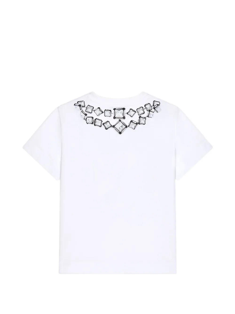 Givenchy T-shirt in Cotton with Deconstructed Crystals Print in White, view 3