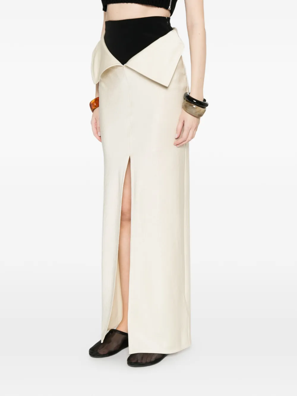  Nanushka Split Front Long Skirt - Neutrals 