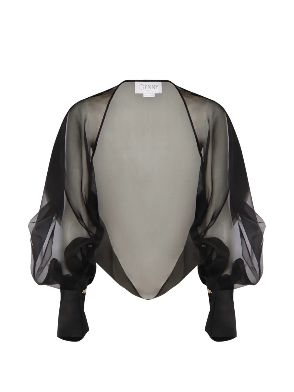 Genny silk cropped blouse - Nero