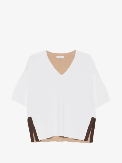 Kangra t-shirt colour block à col v