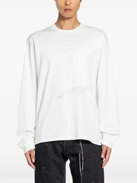 Mastermind World stitched-skull long-sleeve cotton T-shirt