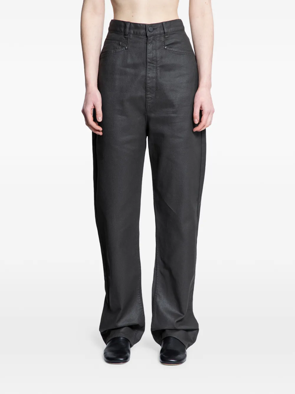 LEMAIRE dropped crotch denim trousers - Nero