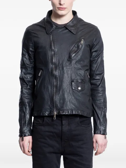 Giorgio Brato Vegetan zip-up lambskin biker jacket