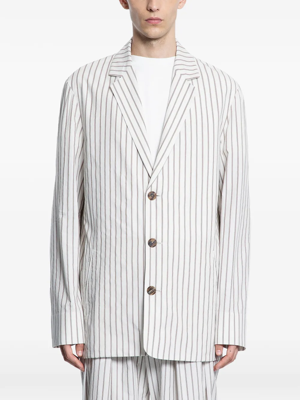 The Row Albert striped blazer - Bianco